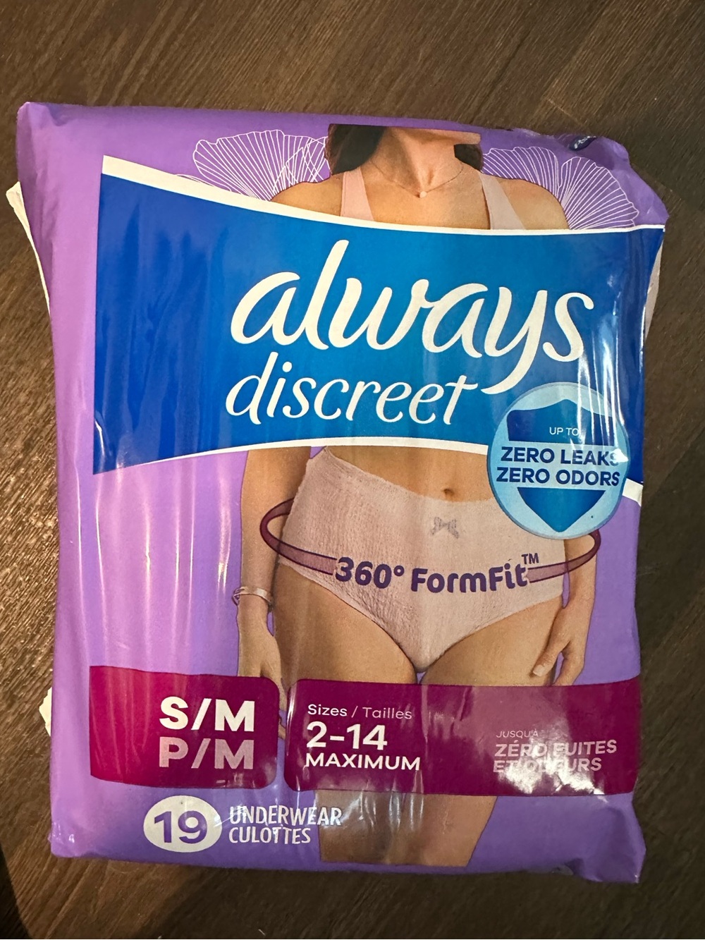 Always Discreet Women's Incontinence Underwear - Light Purple (S/M)